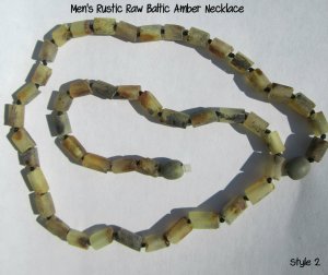 Men's Mens Rustic Raw Baltic Amber Necklace from Spark of Amber