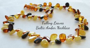 Baltic Amber Falling Leaves Necklace