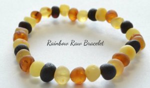 baltic amber rainbow raw bracelet